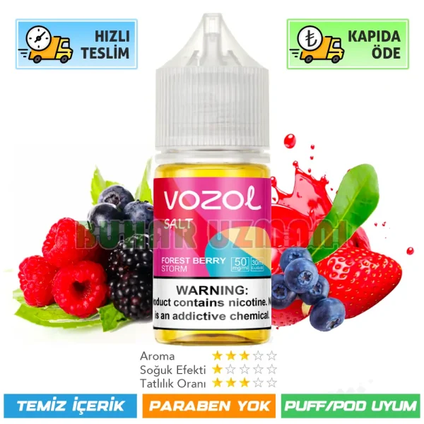 Vozol Forest Berry Storm Salt Likit 30ml