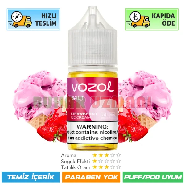 Vozol Strawberry ice Cream Salt Likit 30ml