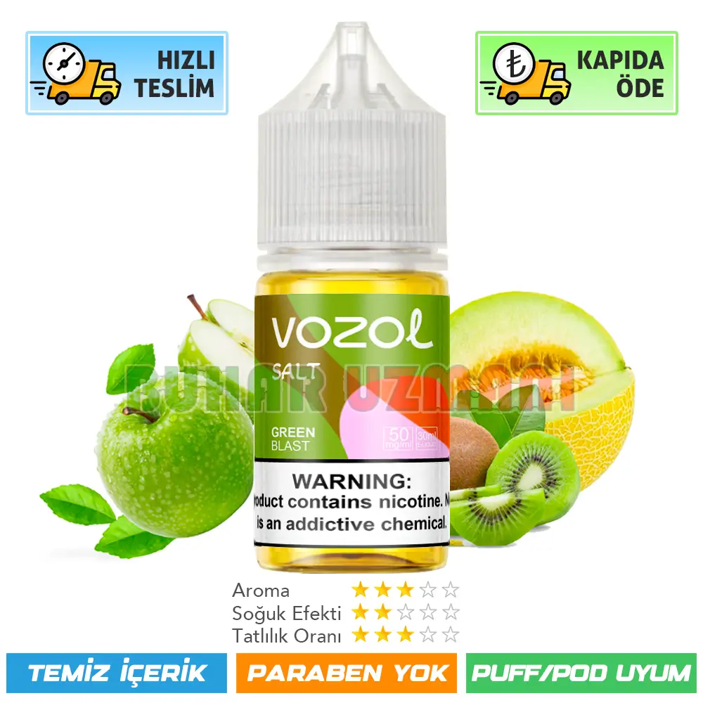 Vozol Green Blast Salt Likit 30ml