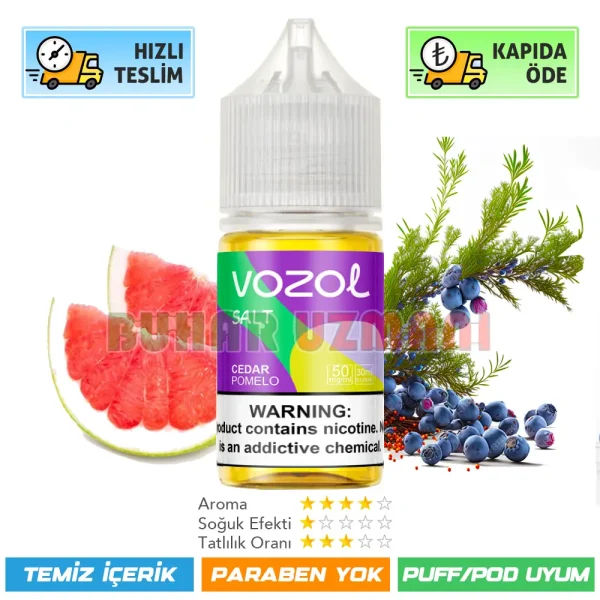 Vozol Cedar Pomelo Salt Likit 30ml