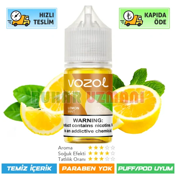 Vozol Lemon Mint Salt Likit 30ml