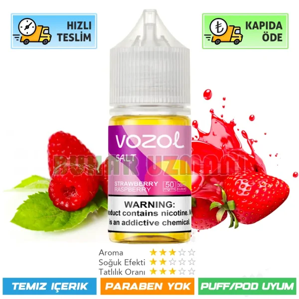 Vozol Strawberry Raspberry Salt Likit 30ml