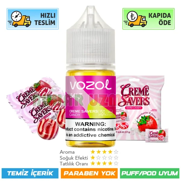 Vozol Likit Creme Savers Candy Salt 30ml